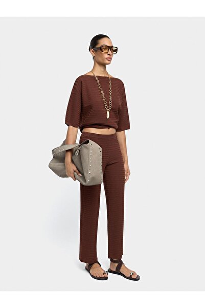 PARFOIS Fitilli Örme Kısa Kollu Kazak