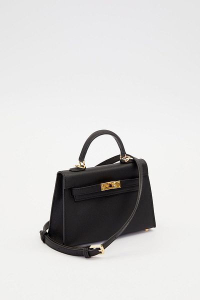 Levidor Black Stripe Lock Detailed Handbag