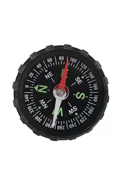 Bibilel Mini pocket compass for camping, hiking or hunting, 4.5 cm diameter, ultra responsive, Black