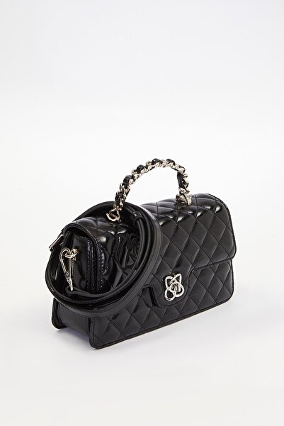Levidor Black Rose Printed Handbag