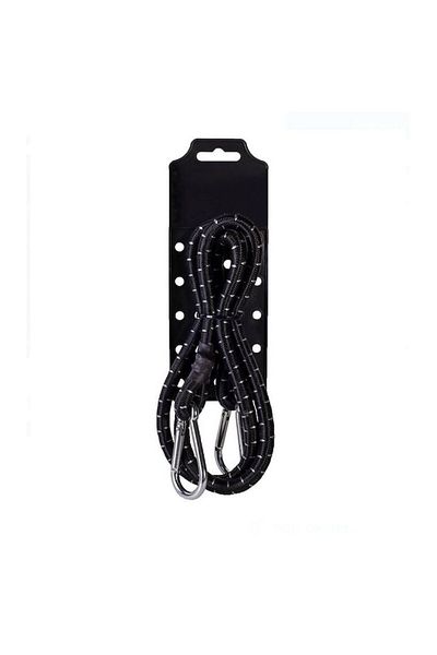 SOHO Elastic Cord with Metal Carabiners for Luggage Securing, 120 cm, Black