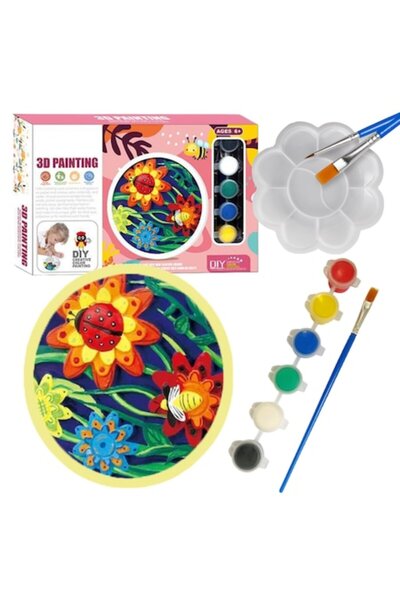 ProNice Set de desen 3D, ProNice, 6 culori, 2 pensule, Flori, 30x5x20 cm, 6 ani