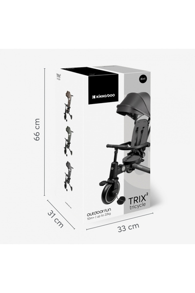 Kikka Boo 8in1 Tricycle for Children KikkaBoo Trix 2 Mint Ultra-foldable, from 10 months to 22kg, Aluminum Frame