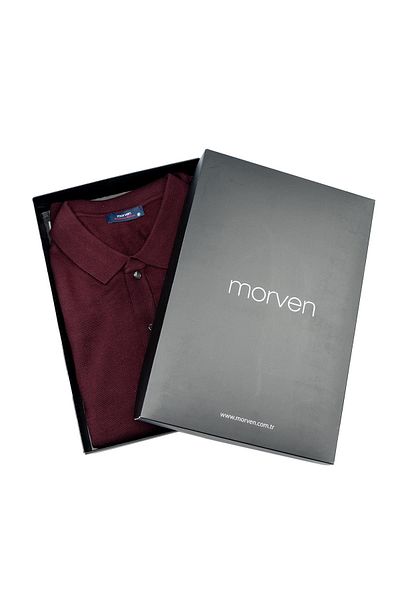 Morven Claret Red Basic Dynamic Fit Relaxed Cut Polo Collar Gift Boxed Knitwear Sweater