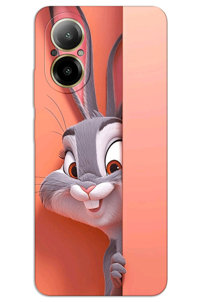 MRCİLETİSİM حافظة Realme 12 Lite ذات غطاء خلفي مطبوع بنمط HD - BugsBunny 2