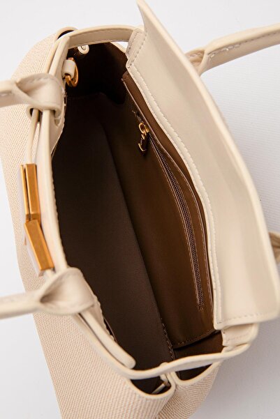 Levidor VİZON KREM Mini Çanta Akseusarlı El Çantası