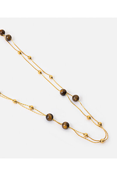 İpekyol Kontrast taşlı uzun zincir kolye