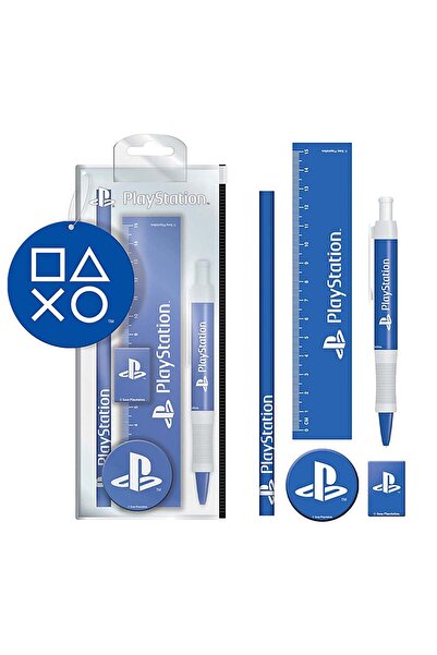 Pyramid مجموعة قرطاسية بلاي ستيشن (كلاسيكية باللونين الأبيض والأزرق)