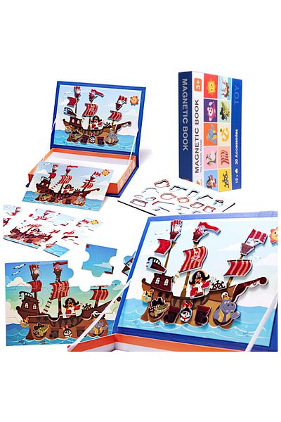 OEM Magnetic puzzle for children, Pirates, 12 pieces