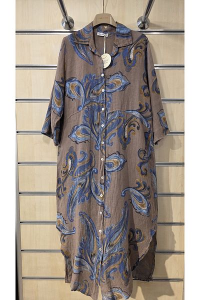 Park Moda Linen Shirt Dress Shawl Pattern