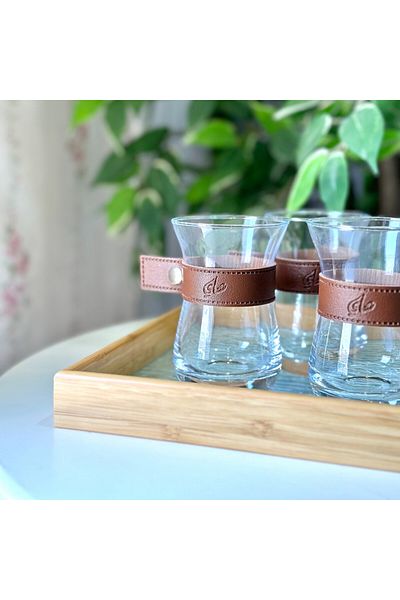 Generic Tea and Karak Cup Set with Leather Handle