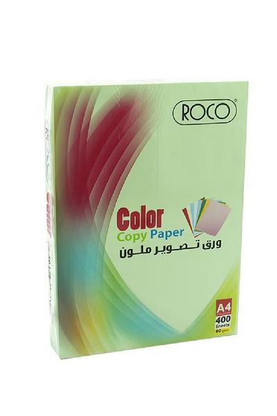 Roco Green A4 Color Copy Paper 80gsm – 400 Sheets