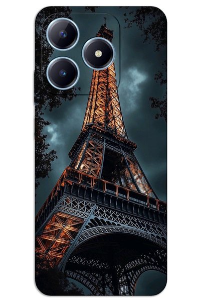 MRCİLETİSİM Realme Note 50 Case Hd Pattern Printed Back Cover - Eiffel Tower