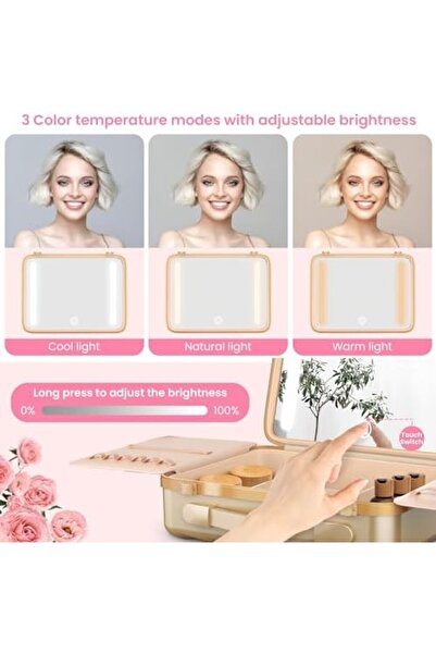 genric EASYINBEAUTY Travel Makeup Case with Lighted Mirror