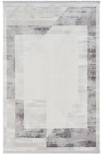 Karmen Halı Dark Dk014g Gri Halı Antrasit Geometrik Detaylı Akrilik Tozuaz Mo...