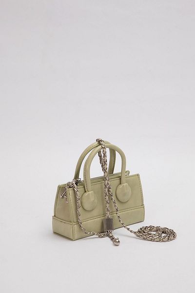 Levidor Light Green Adjustable Lock Detailed Handbag