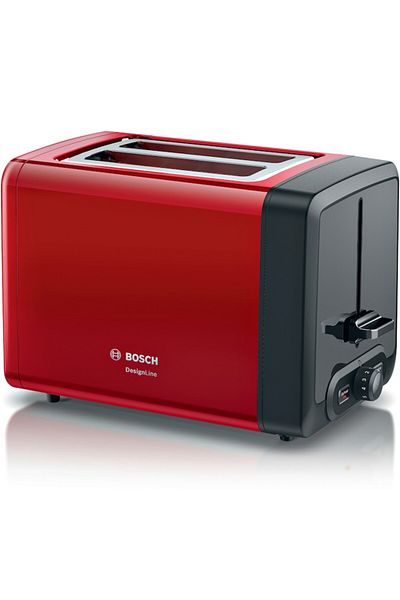 Bosch Prăjitor de pâine DesignLine TAT4P424, 970W, 2 felii, control variabil al rumenirii, decongelare și reîncălzire plăcută