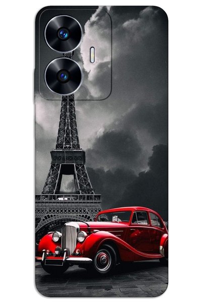 MRCİLETİSİM Realme C55 Case Hd Pattern Printed Back Cover - Cold Eiffel