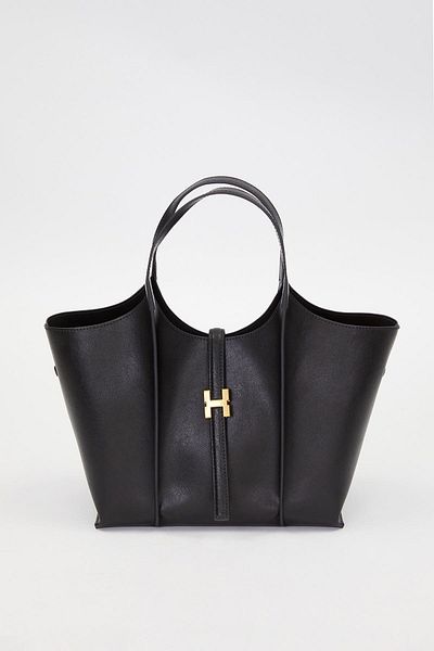 Levidor Black Strap Lock Detail Handbag