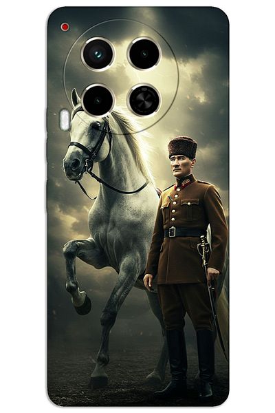 MRCİLETİSİM حافظة هاتف Tecno Camon 30 ذات غطاء خلفي مطبوع بنمط HD - أتاتورك شمسي