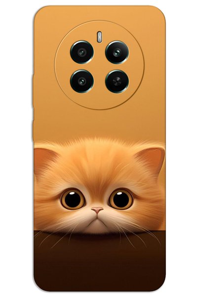 MRCİLETİSİM حافظة Realme 12 Pro Plus ذات غطاء خلفي مطبوع بنمط HD - كيتي أصفر