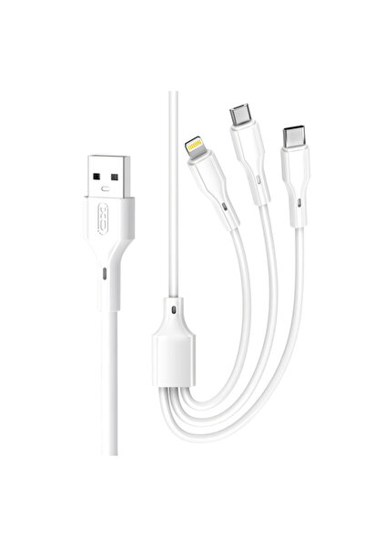 Xo Cablu de încărcare USB-A la Lightning/microUSB/USB-C Design NB230, 20W, 1m...