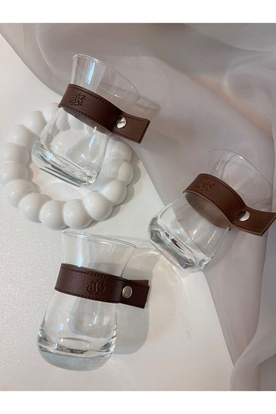 Generic Tea and Karak Cup Set with Leather Handle