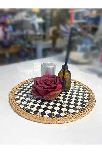 ÇIRPAN EV DAMALI RATTAN SUPLA/DEKORATİF TEPSİ 30CM