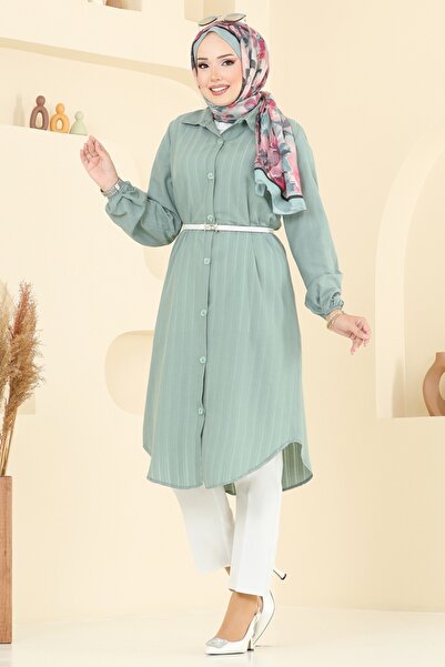 ModaMerve Manşeti Lastikli Tunik 3054KTR750-MS Mint