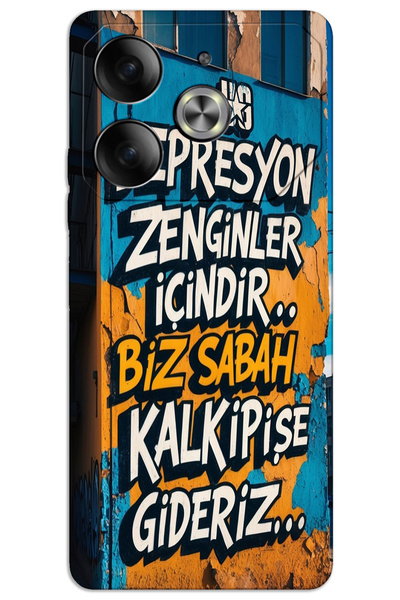 MRCİLETİSİM حافظة هاتف Tecno Pova 6 Pro ذات غطاء خلفي مطبوع بنمط HD -