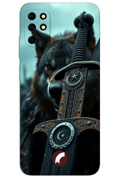 MRCİLETİSİM غطاء خلفي مطبوع بنمط HD لهاتف Reeder S19 Max - Moon Star Sword
