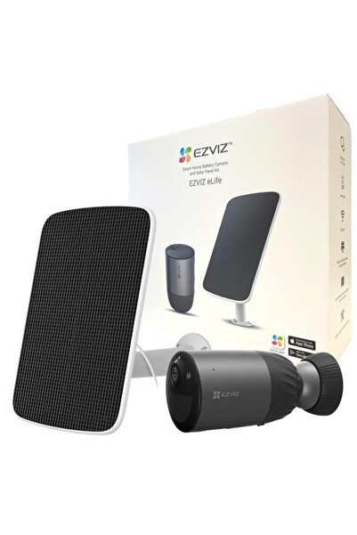 EZVIZ KIT Camera de supraveghere Smart eLife BC1C 2K Plus, outdoor, battery 10400 mAh, Smart IR (Whi