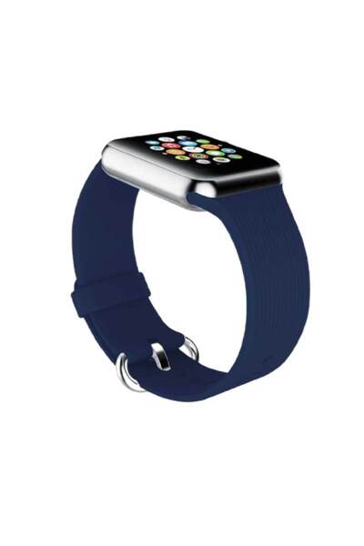 Bibilel Curea din silicon pentru Apple Watch, compatibilă cu 42/44 mm, albastră