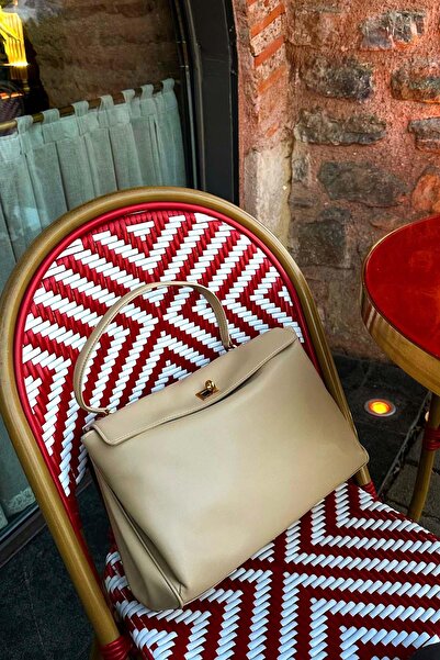 Levidor KREM Aksesuar Detaylı El Çantası