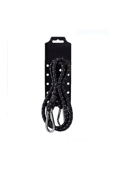 SOHO Elastic Cord with Metal Carabiners for Luggage Securing, 120 cm, Black