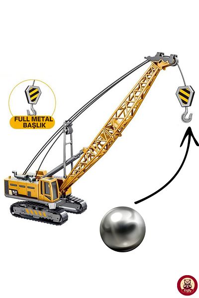 giffy Toy 3Pcs Construction Machinery Set Excavator Tower Crane Bulldozer and Grab in One Full Metal Headgear