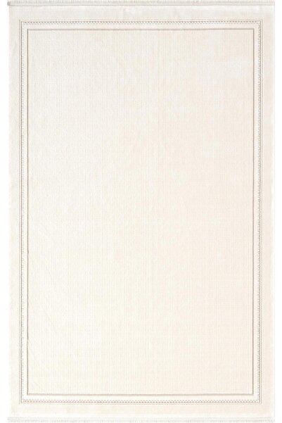 Karmen Halı Fresco FC002W Beyaz Çerçeveli Halı Modern Desen 100 Tarak Viskon ...
