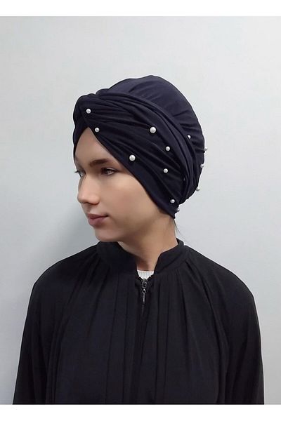 Differenza Pearl Wrapped Bonnet - Navy