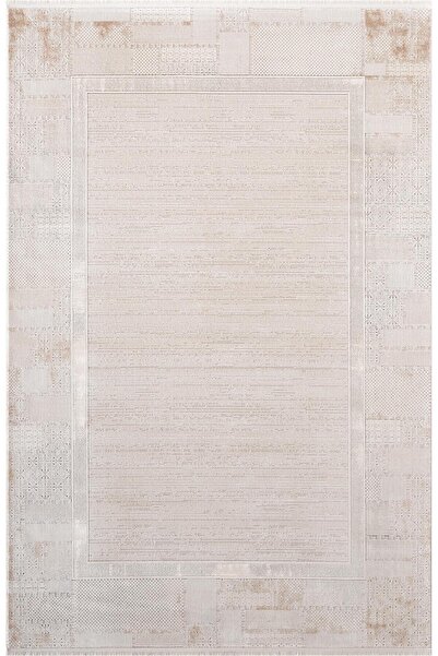 Karmen Halı VG001B Krem Bej Klasik Desen Modern Renk Tarak Viskon Salon Halıs...