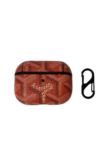 SOHO Case with Pattern for Apple AirPods Pro, Leather, Red-Black