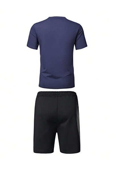 ACTIVE MODA - BUMBAC IMPRIMAT ICON PENTRU BĂRBAȚI MĂRIME MARE tricou - SET DE 2 PIESE PANTALONI SCURTĂ OVERSIZE