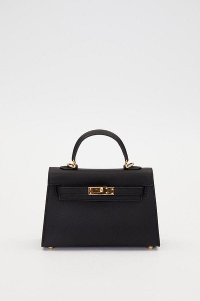 Levidor Black Stripe Lock Detailed Handbag