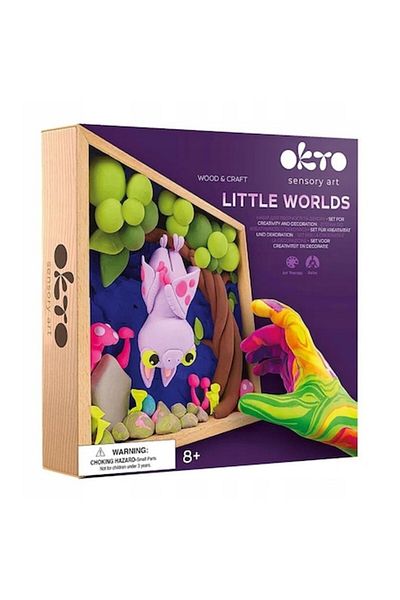 OKTO Set creativ cu pastă de modelat OKTO, Lumi Mici, Liliac, 21x21 cm