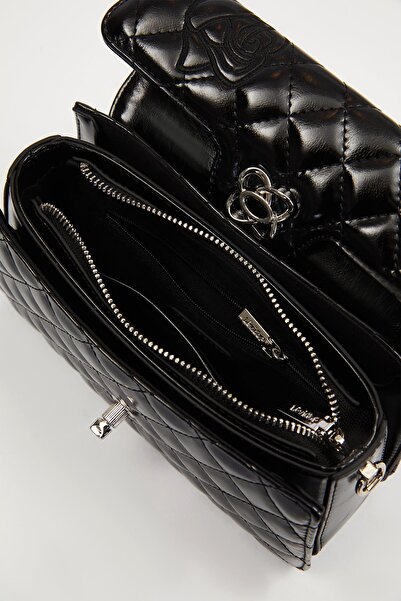 Levidor Black Rose Printed Handbag