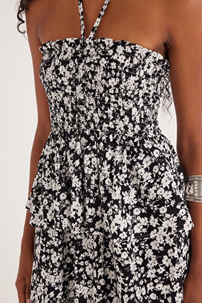 Tudors Rochie de damă, cu model standard, cu șireturi, cu model, din viscoză