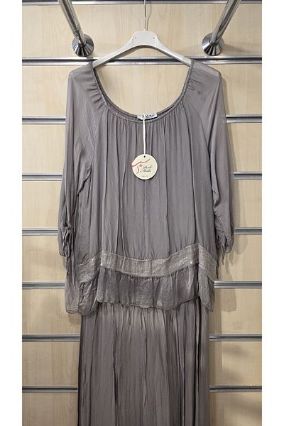 Park Moda Italian Silk Dress with Sequin Detail