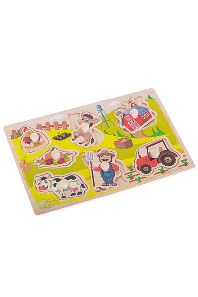 OEM Puzzle Farm, tractor, farmer, animals, Wood, +3 years, Multicolor