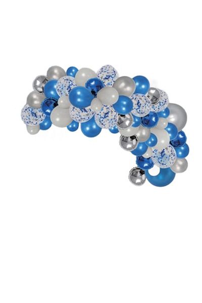 Bibilel Set 70 balloons for events, metallic colors, garland, Blue-Multicolor