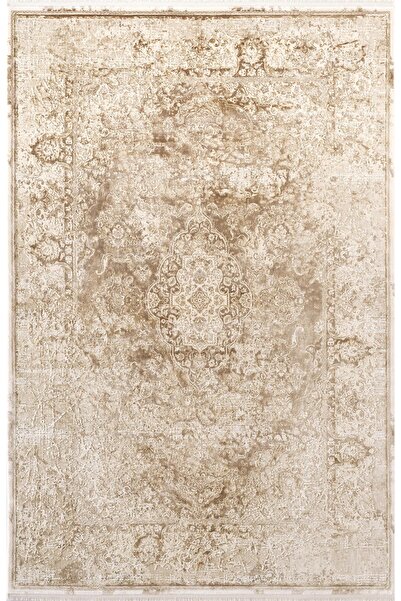 Karmen Halı VG002K Kahve Klasik Göbekli Desen Modern Renk Tarak Viskon Salon ...