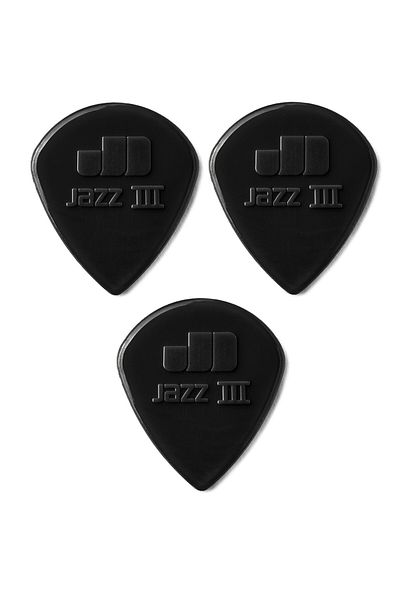 DUNLOP Jim 47R3S Κιθάρα Πένα 3 τμχ Nylon Jazz III Μαύρες Πένα